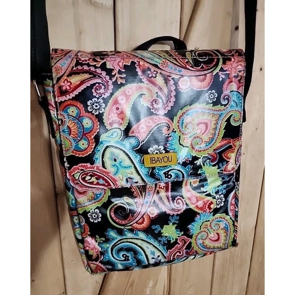Hadiki Bayou Paisley Sling Crossbody Purse Shoulder Bag Adjustable Strap EUC - Picture 2 of 16